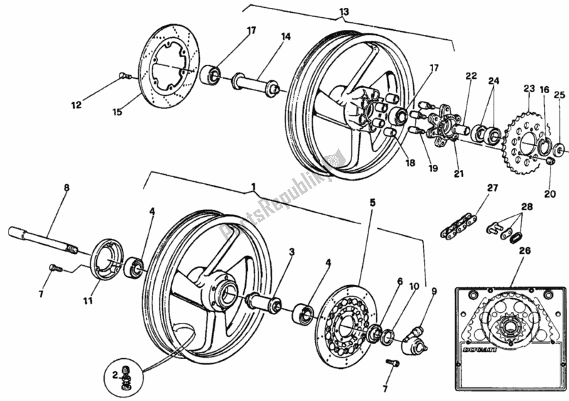 Todas las partes para Ruedas Fm 006006 de Ducati Supersport 750 SS 1997